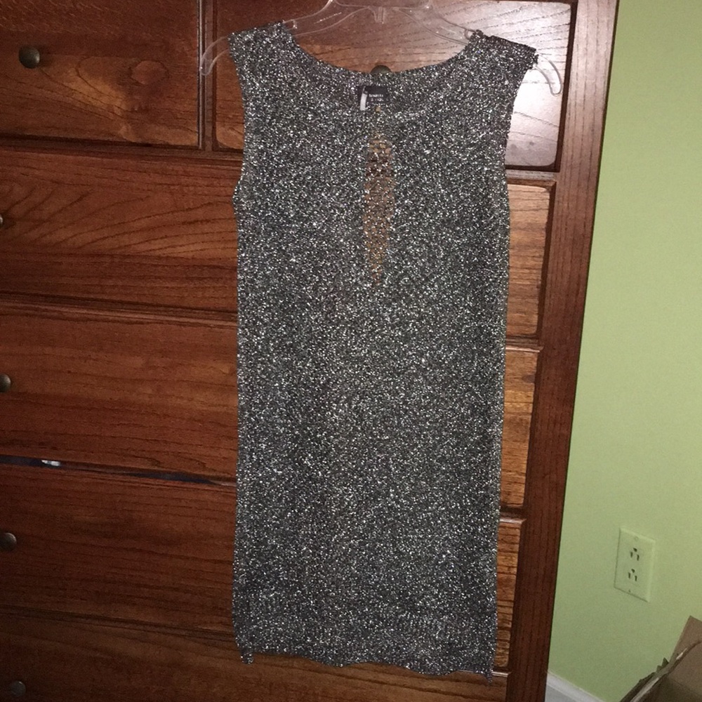 sparkly silver dress with holes